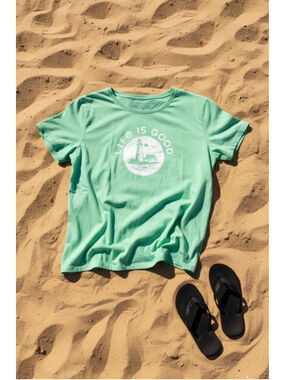 Life Is Good Crusher Tee XL Mint Green Lighthouse Graphic #AN